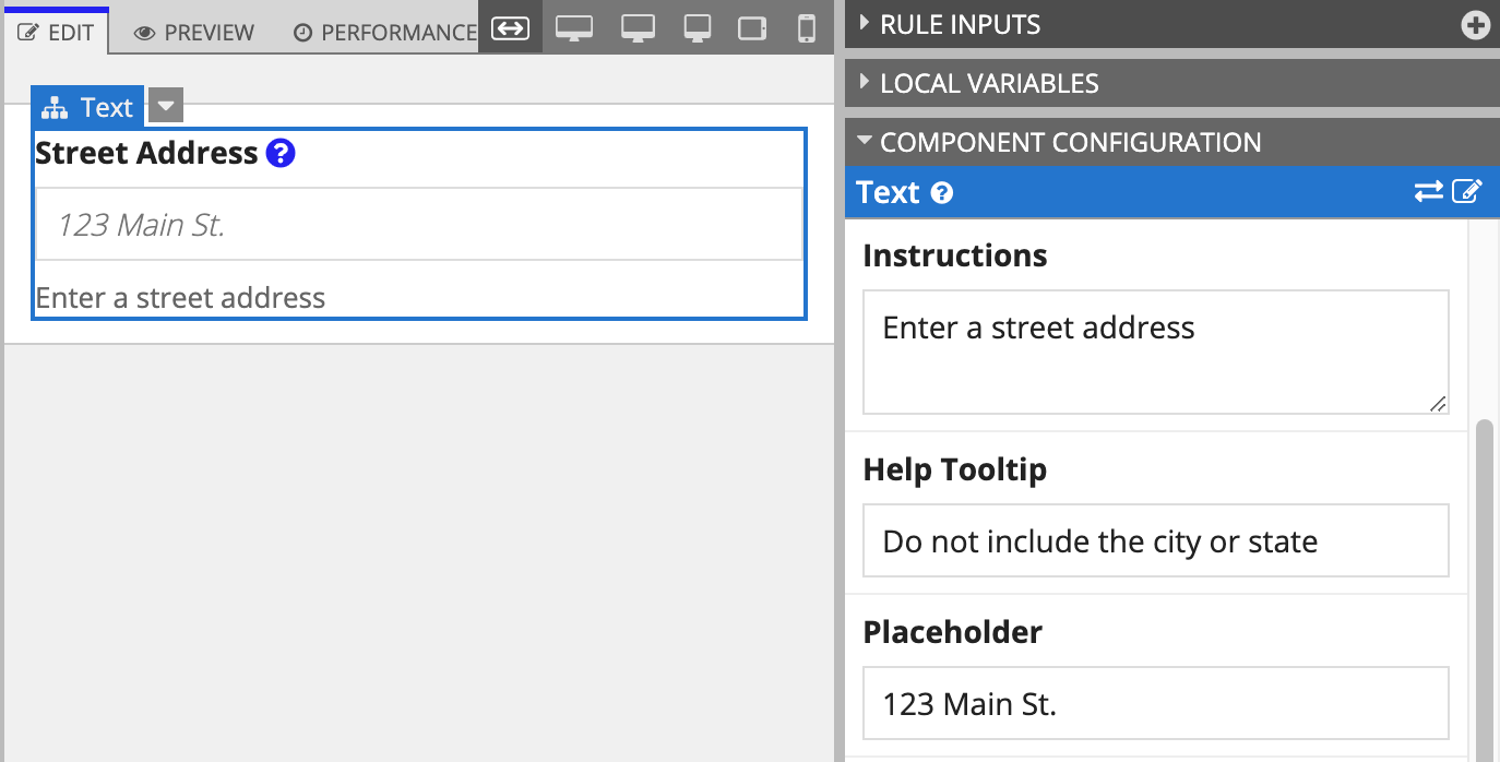 updating component configuration