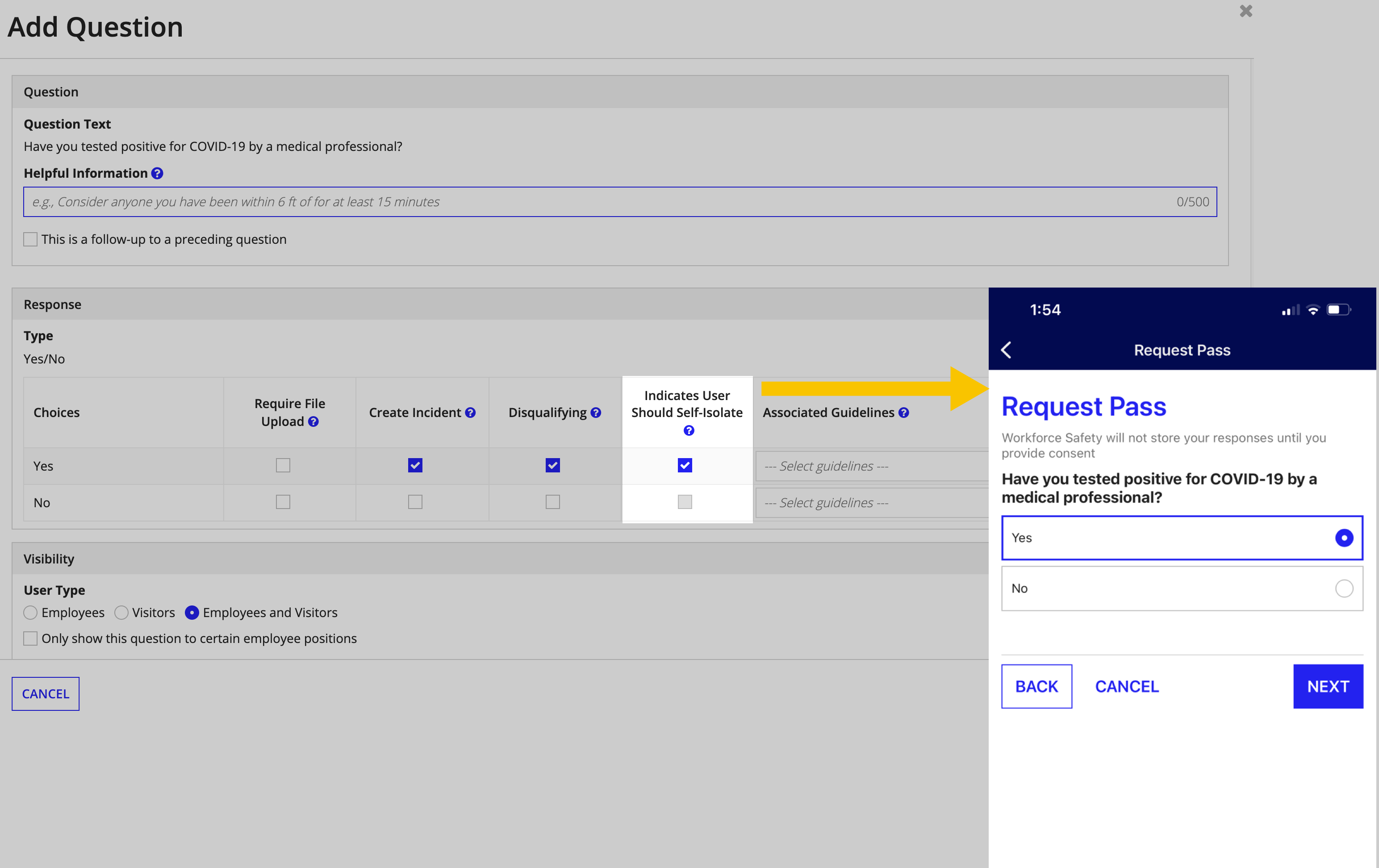 covid isolation incident configuration