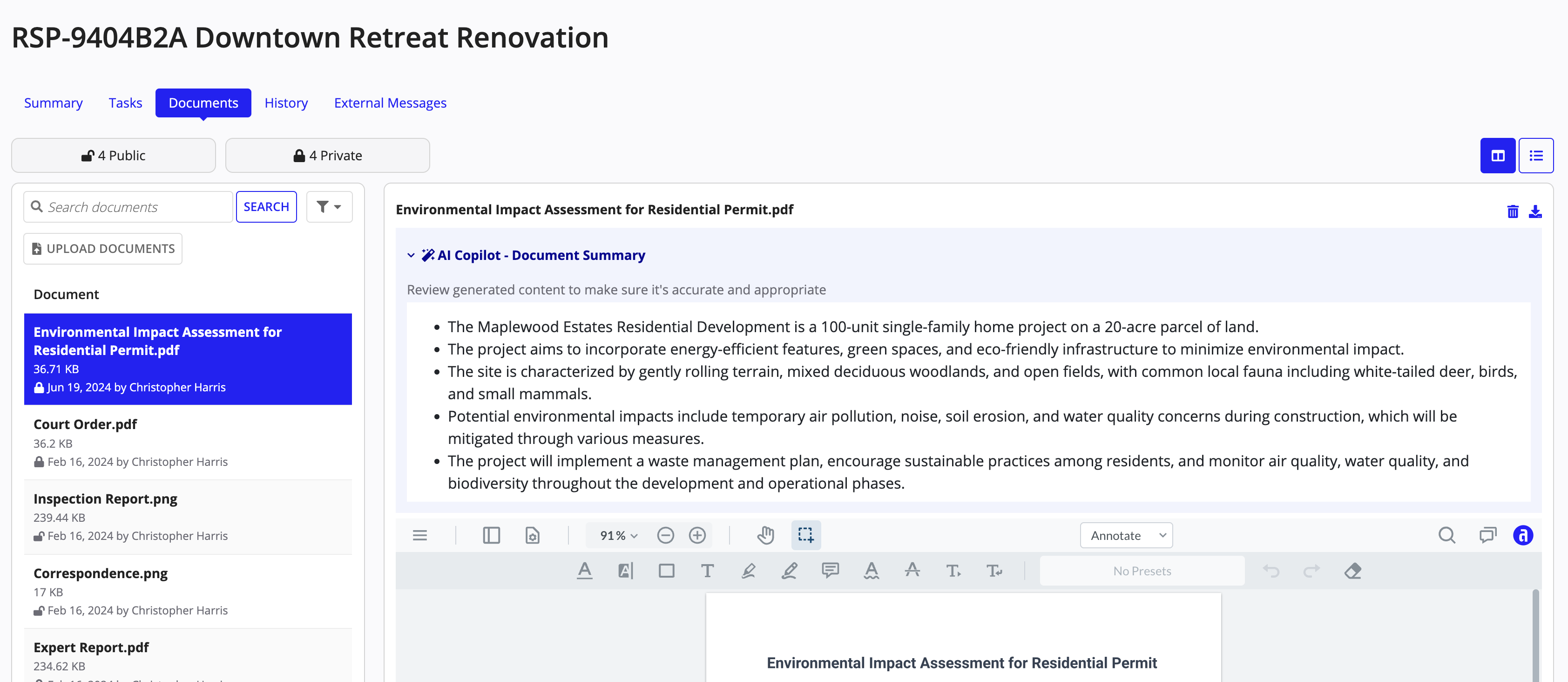 Case Document Summary Overview [AI Modules]