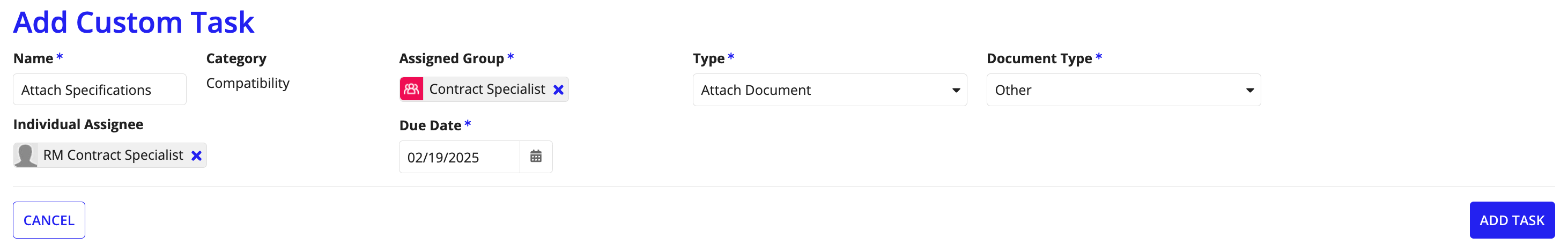 Add custom task details