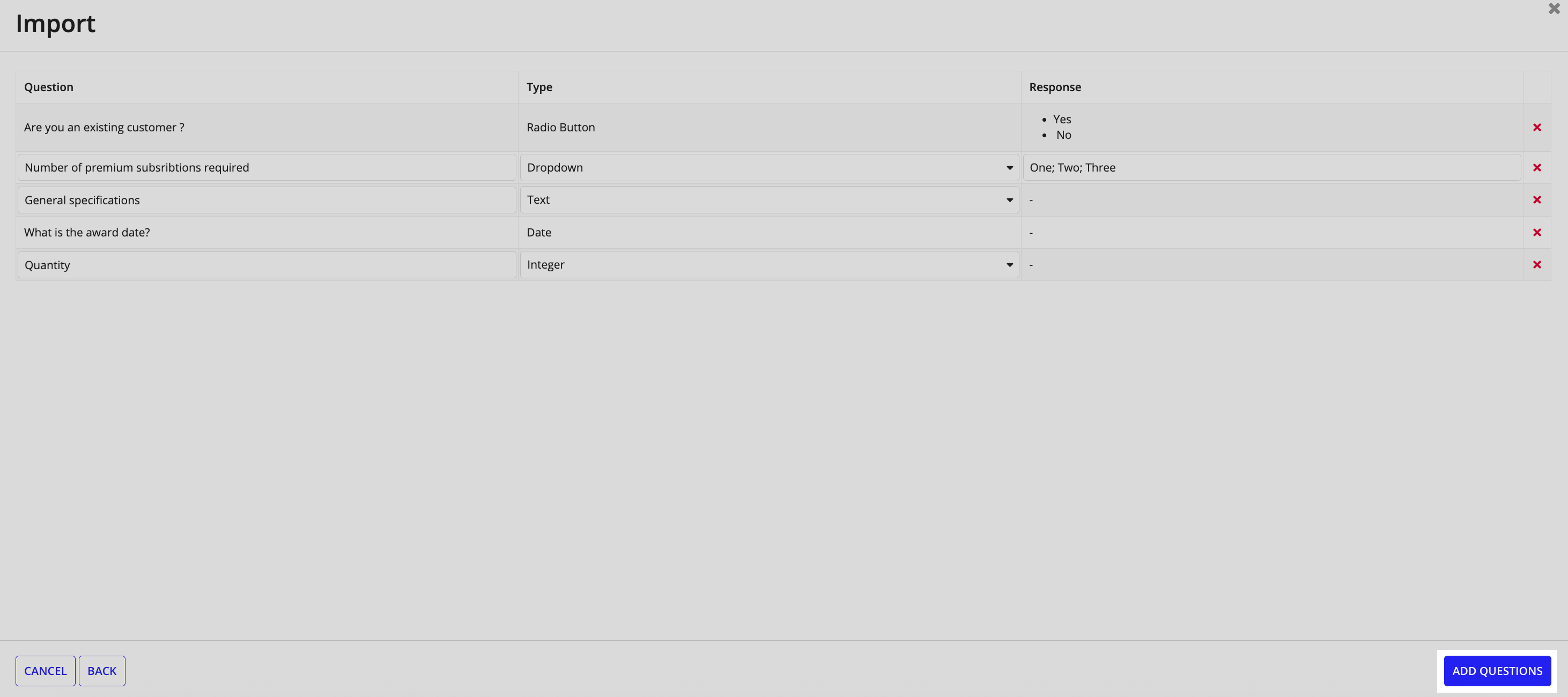 import questions