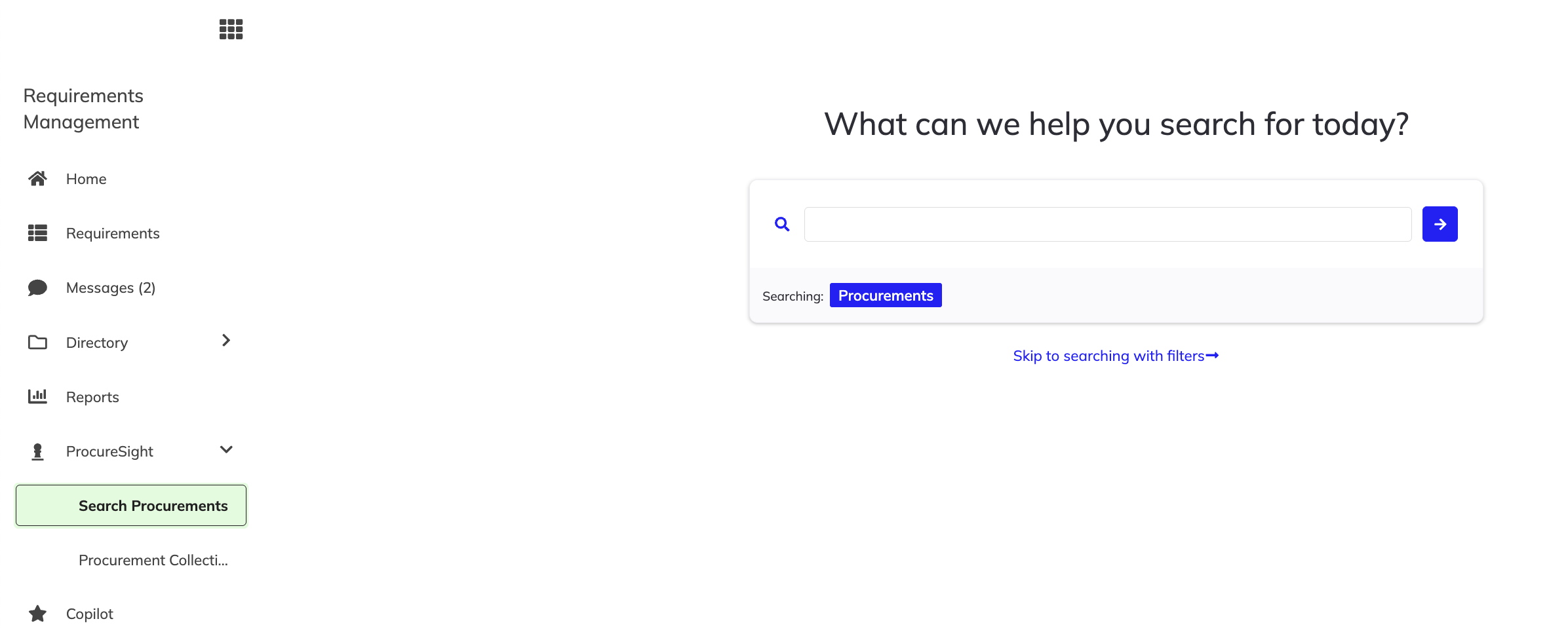 ProcureSight: Unified view of a procurement record, showing summary and documents.