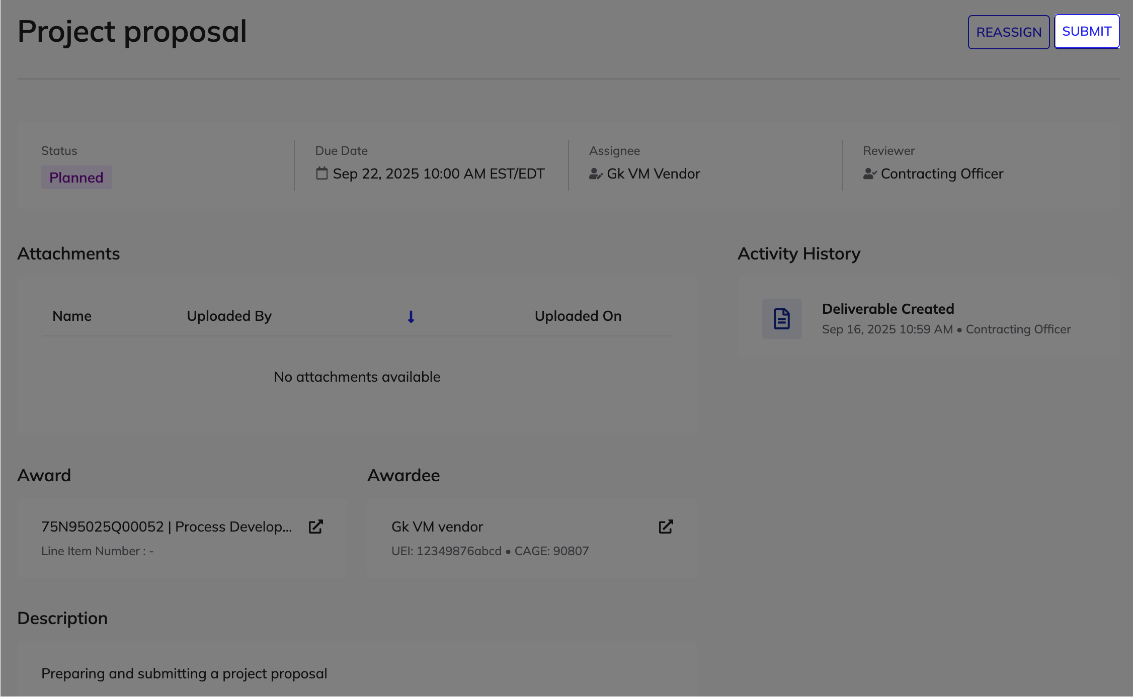 Details of the selected deliverable