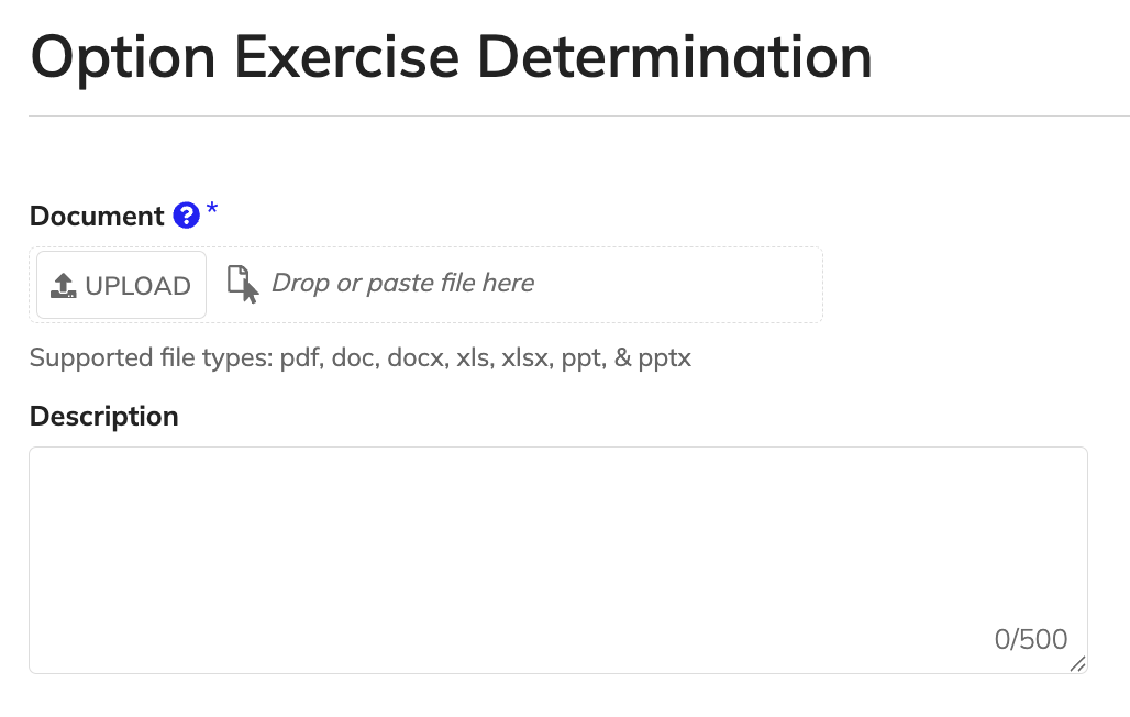Attach Document item requiring specific document upload.