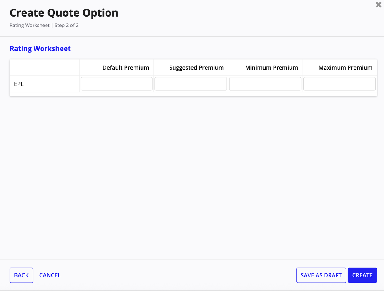 Generate quote module overview configure rating inputs