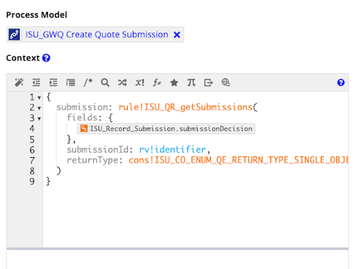 Context expression code for the Resend related action