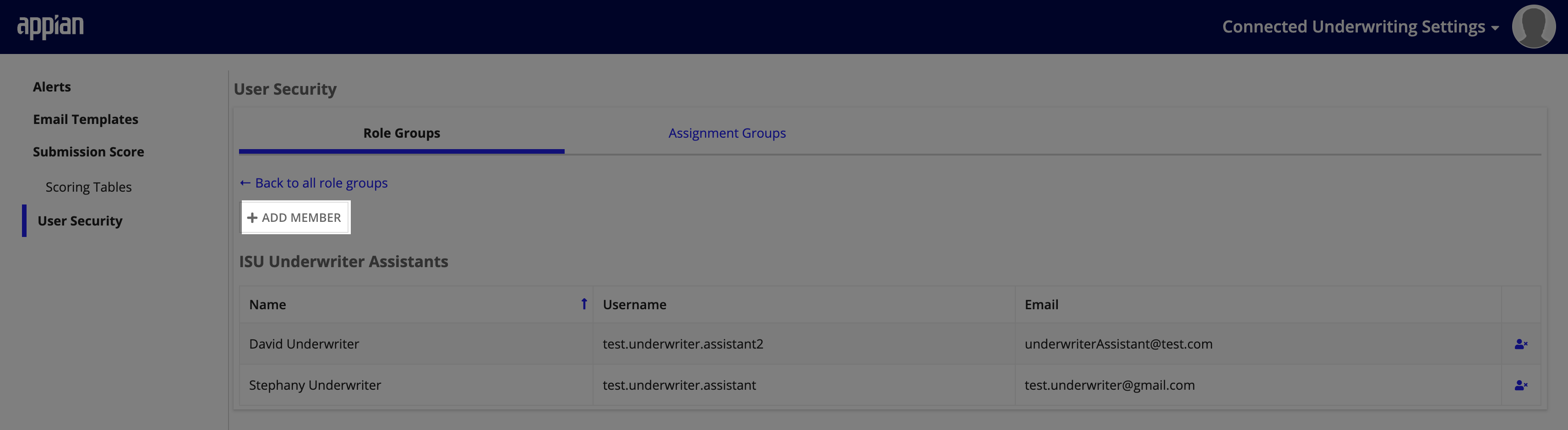 Add Members dialog with search field and auto-suggested user list