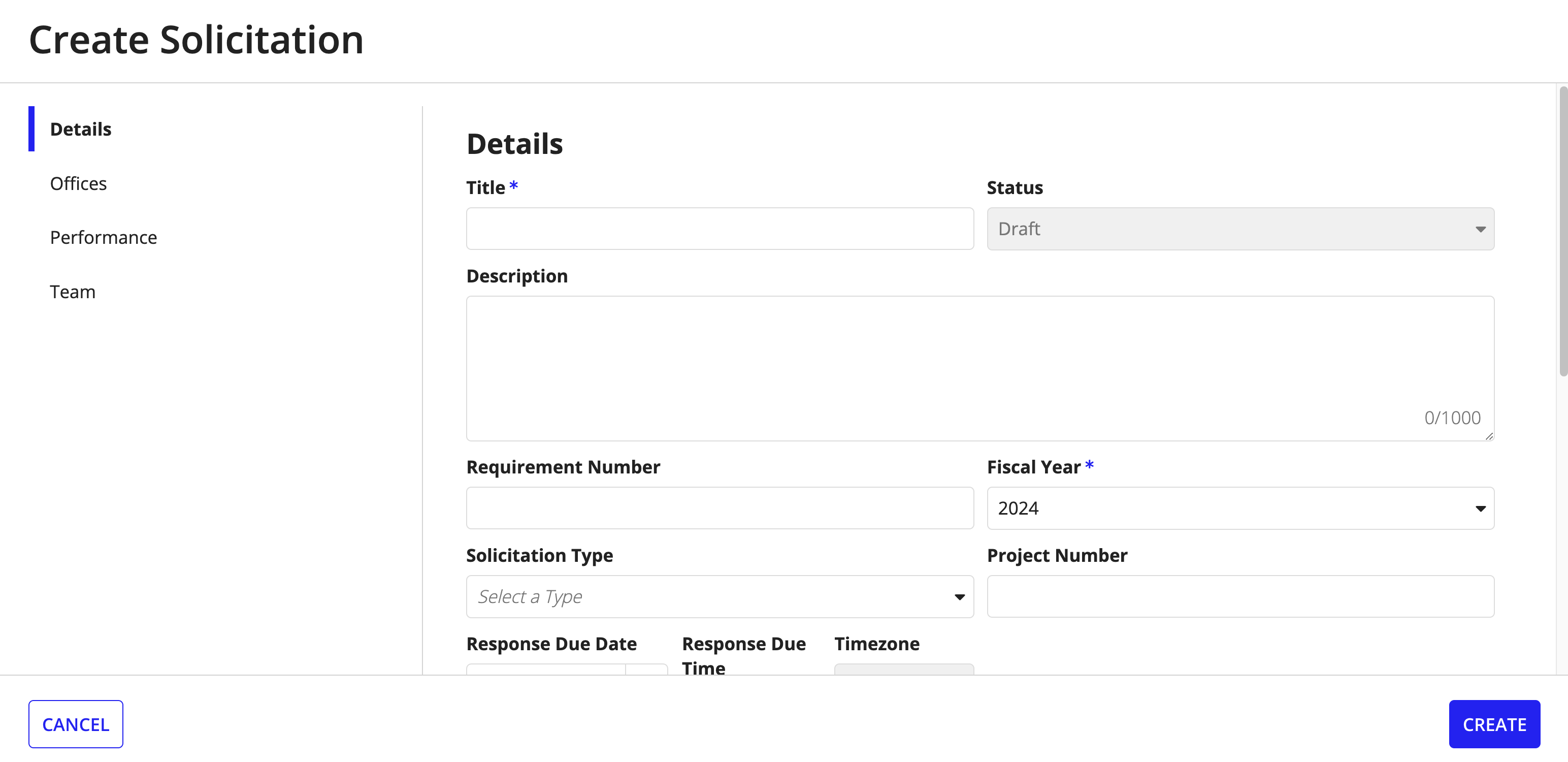 Create solicitation guided configuration window