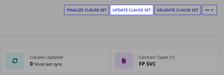 Update Clause Set button in Clause Set summary view