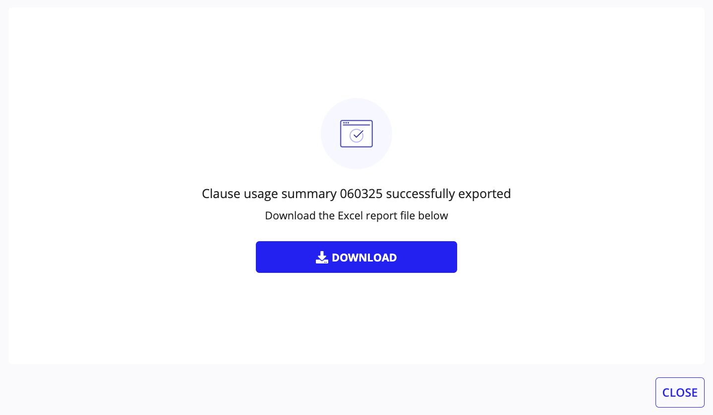 Download the clause usage report