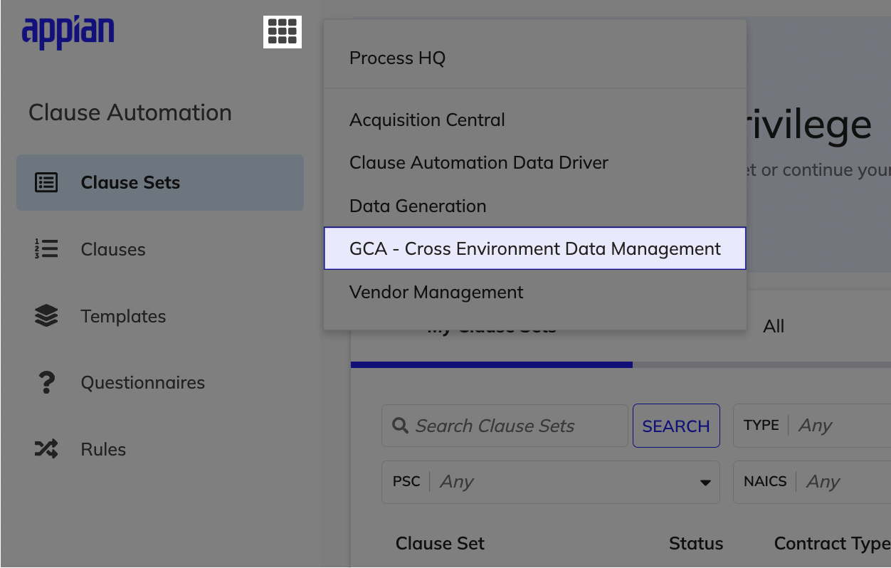 Access the Cross Environment Data Management site