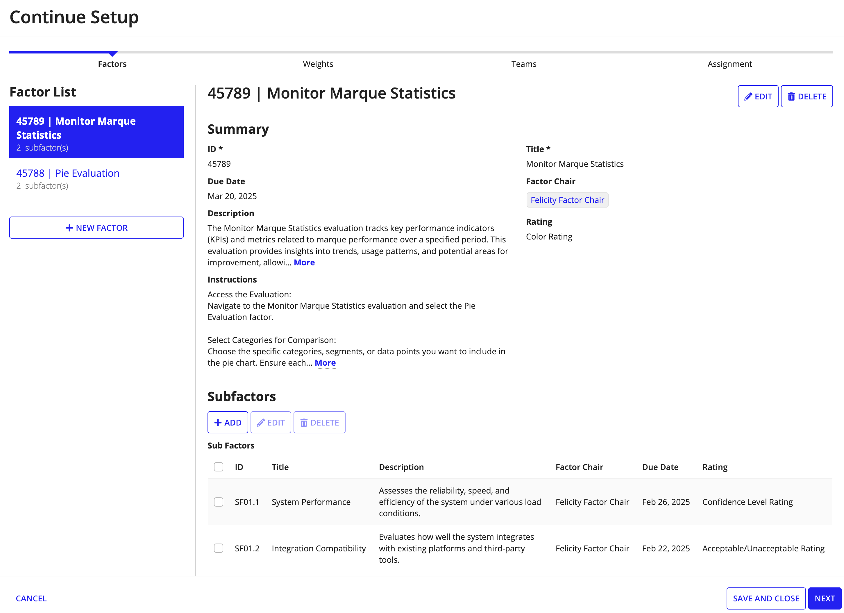 Guided evaluation setup.