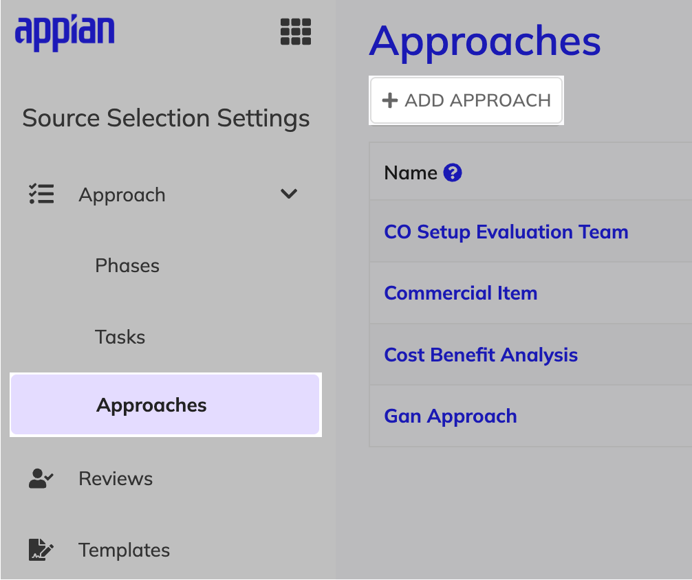 Navigate to the Add Approach page.