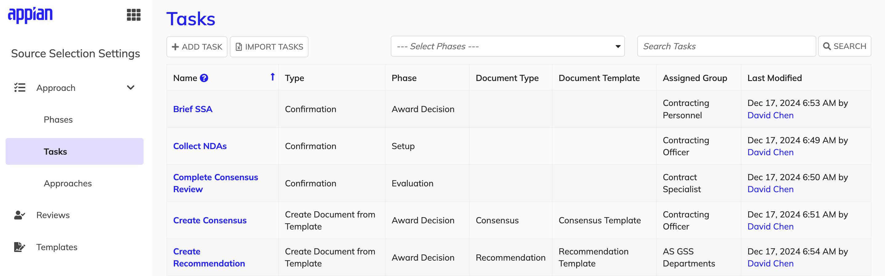 Filter and view tasks list.
