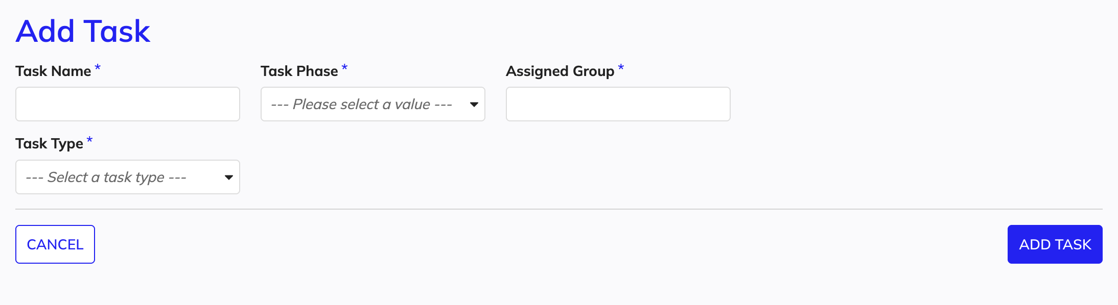 Fill new task details.