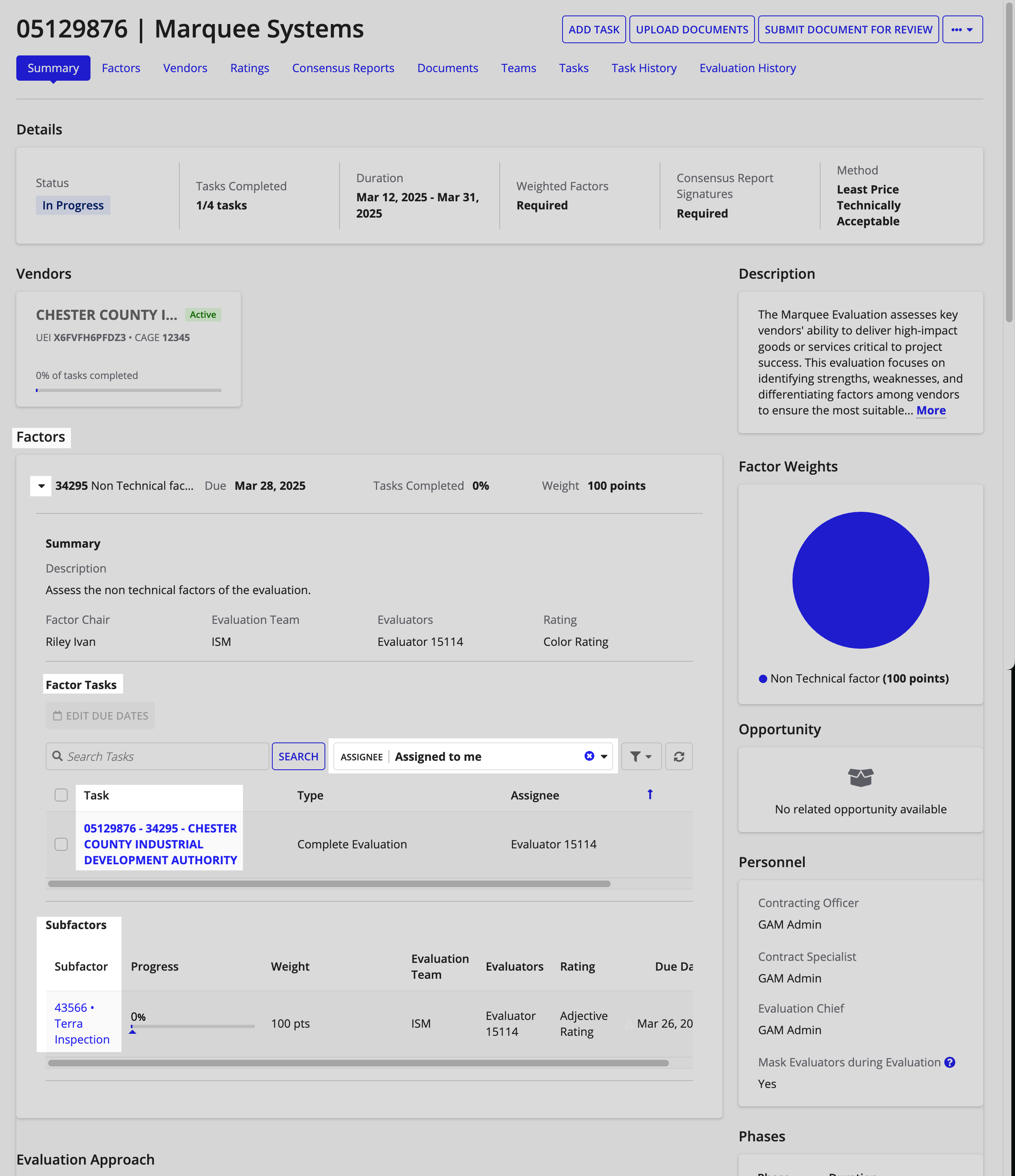 Navigate to the evaluation page.