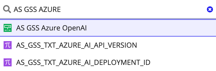 Open the AS GSS Azure Open AI connected system.