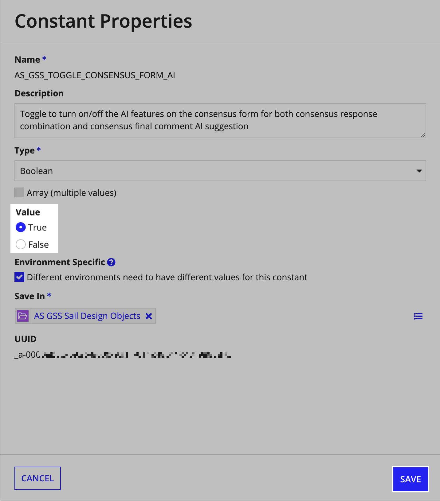 Enable or disable the AS_GSS_TOGGLE_CONSENSUS_FORM_AI constant.