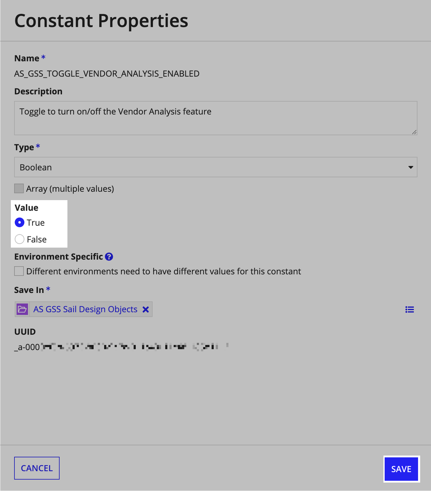 Enable or disable the AS_GSS_TOGGLE_VENDOR_ANALYSIS_ENABLED constant.