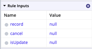 rule inputs