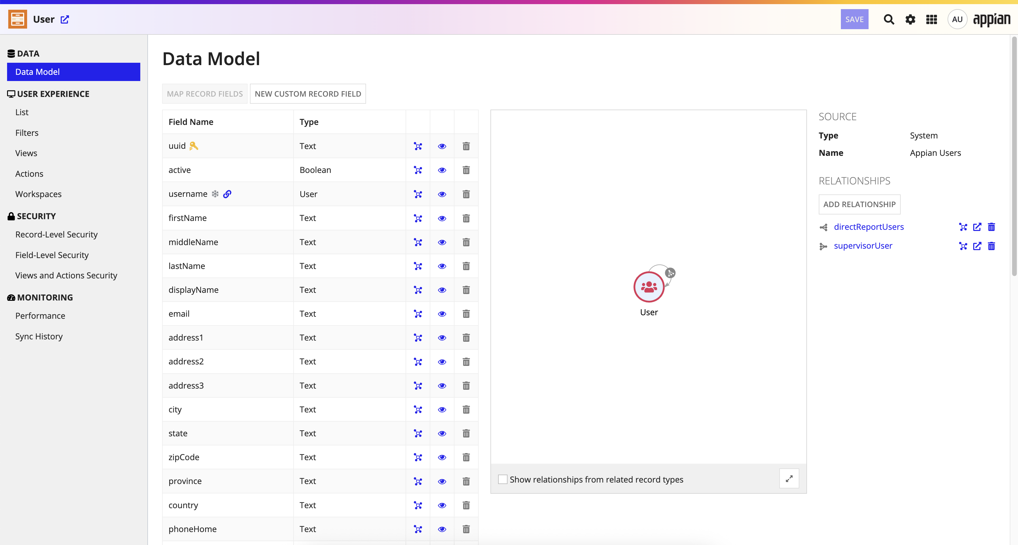 Image of new default record type display