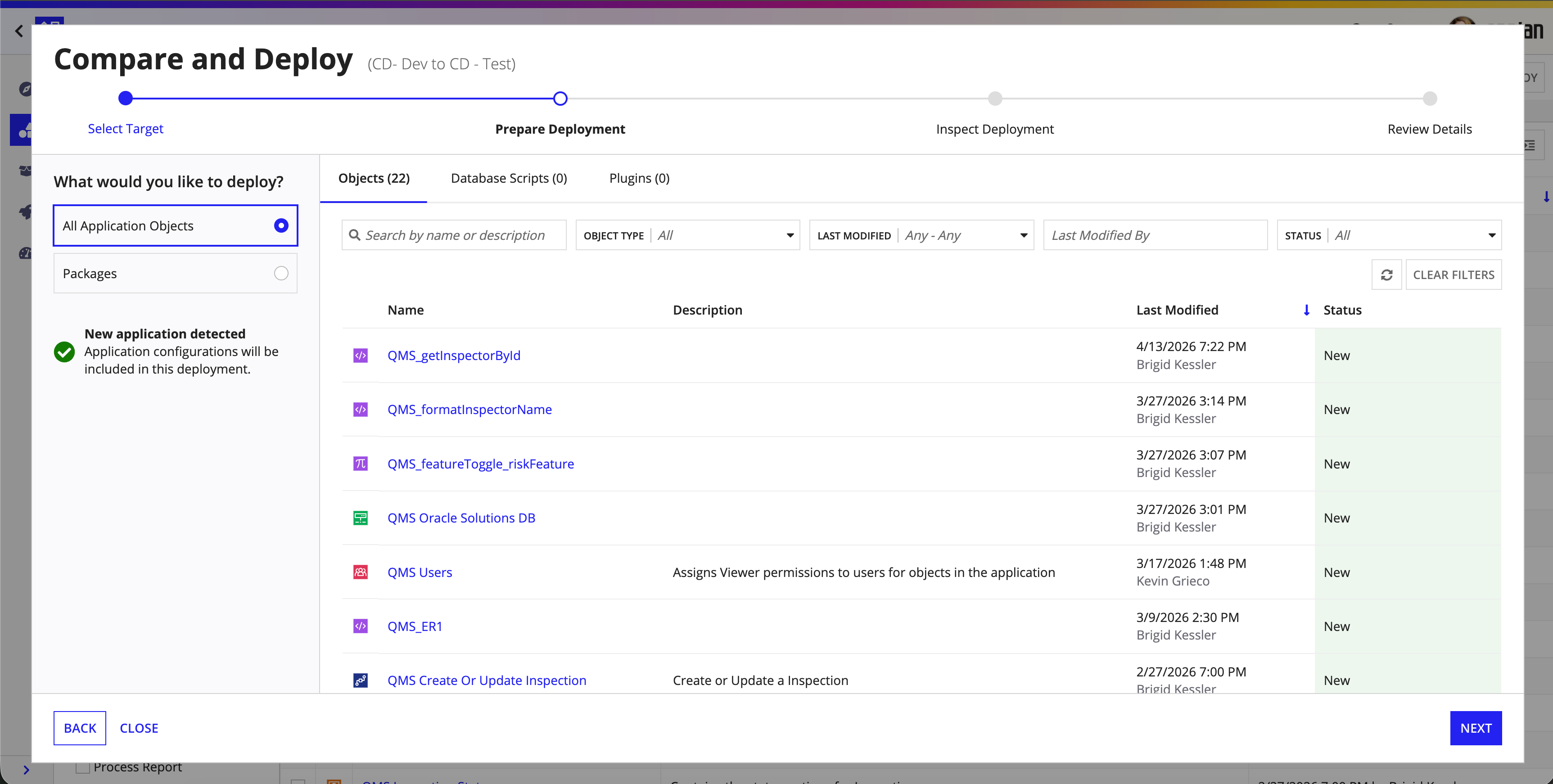screenshot of the prepare deployment user interface for deploying an application