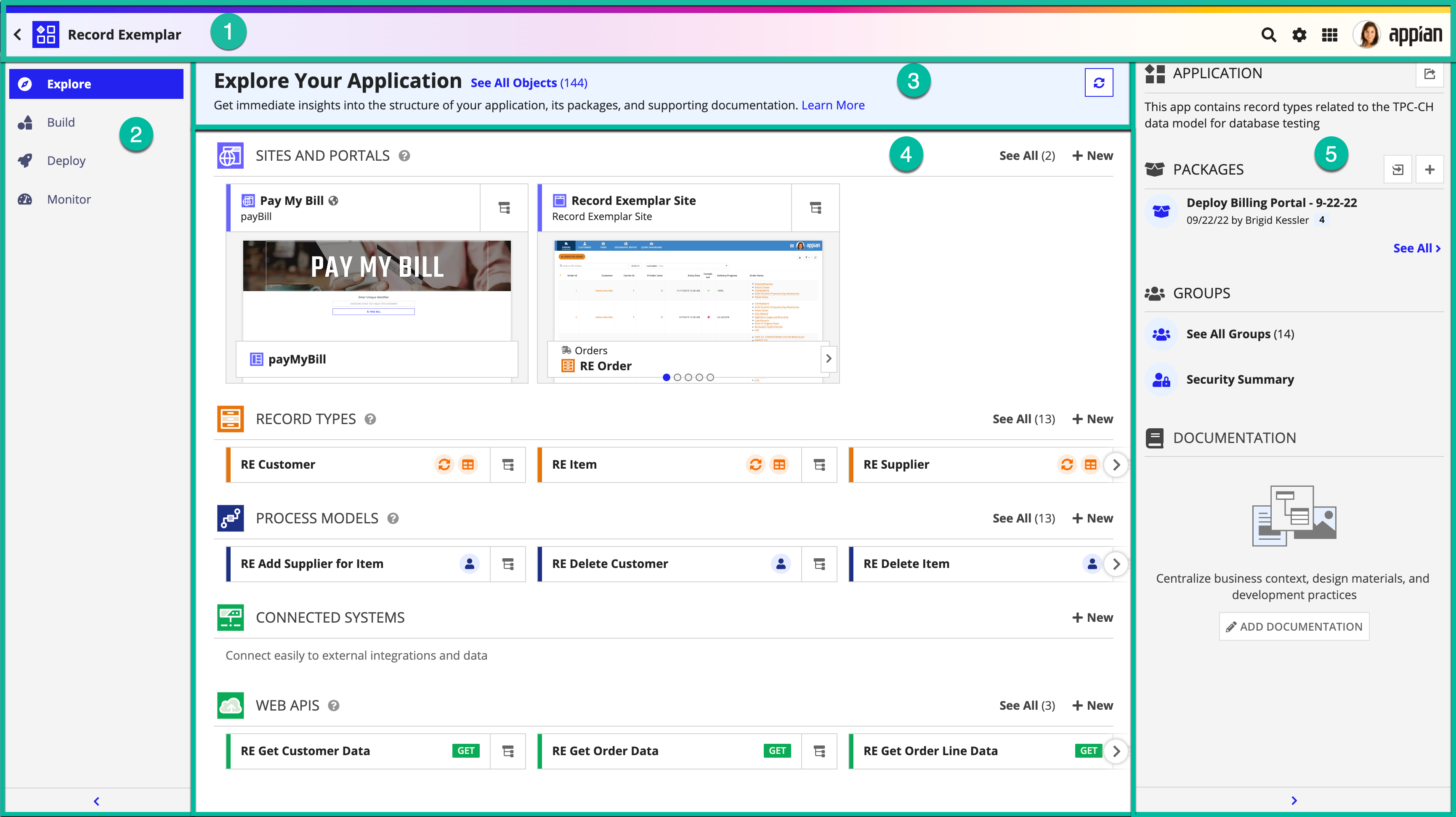 screenshot of the Explore view of an application