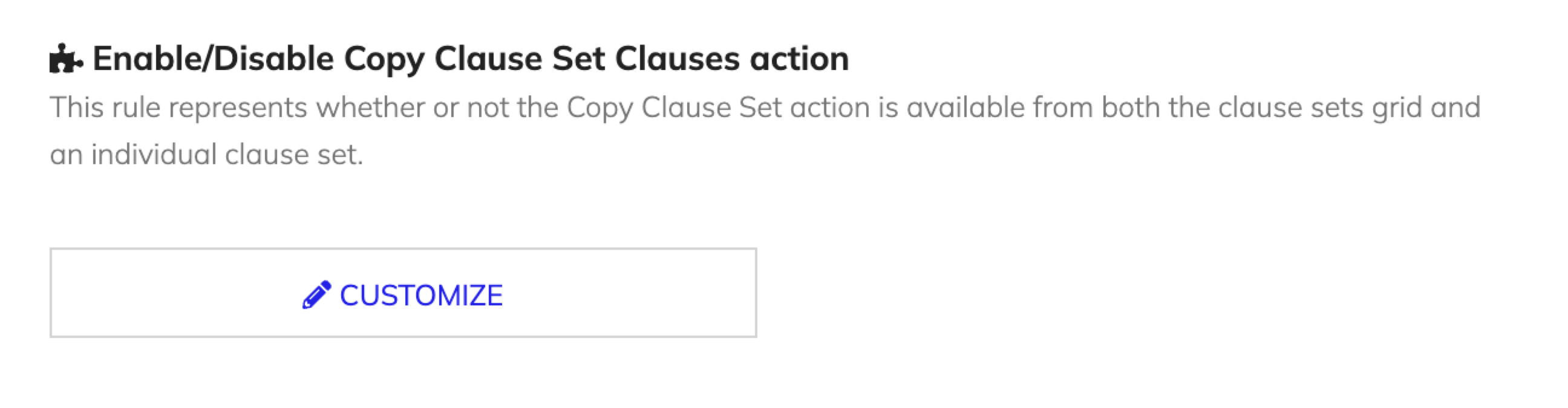 Enable or disable copy clause set clauses action