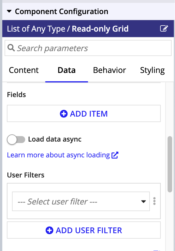 Select a User Filter