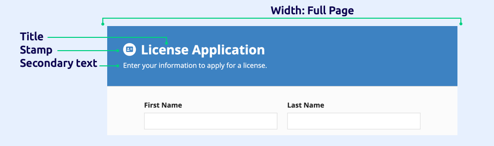 example full header template with annotations