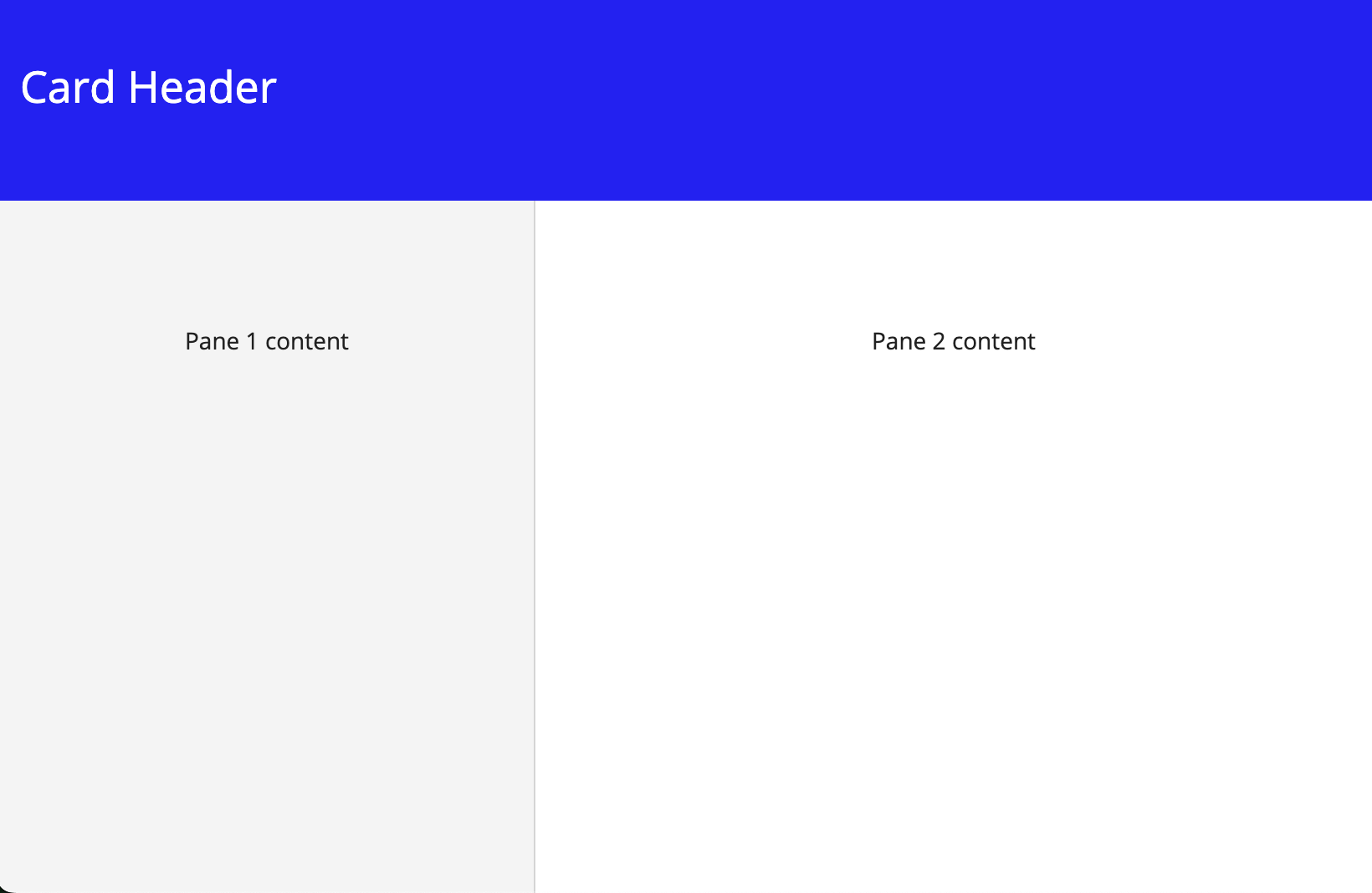 pane layout in header content layout example