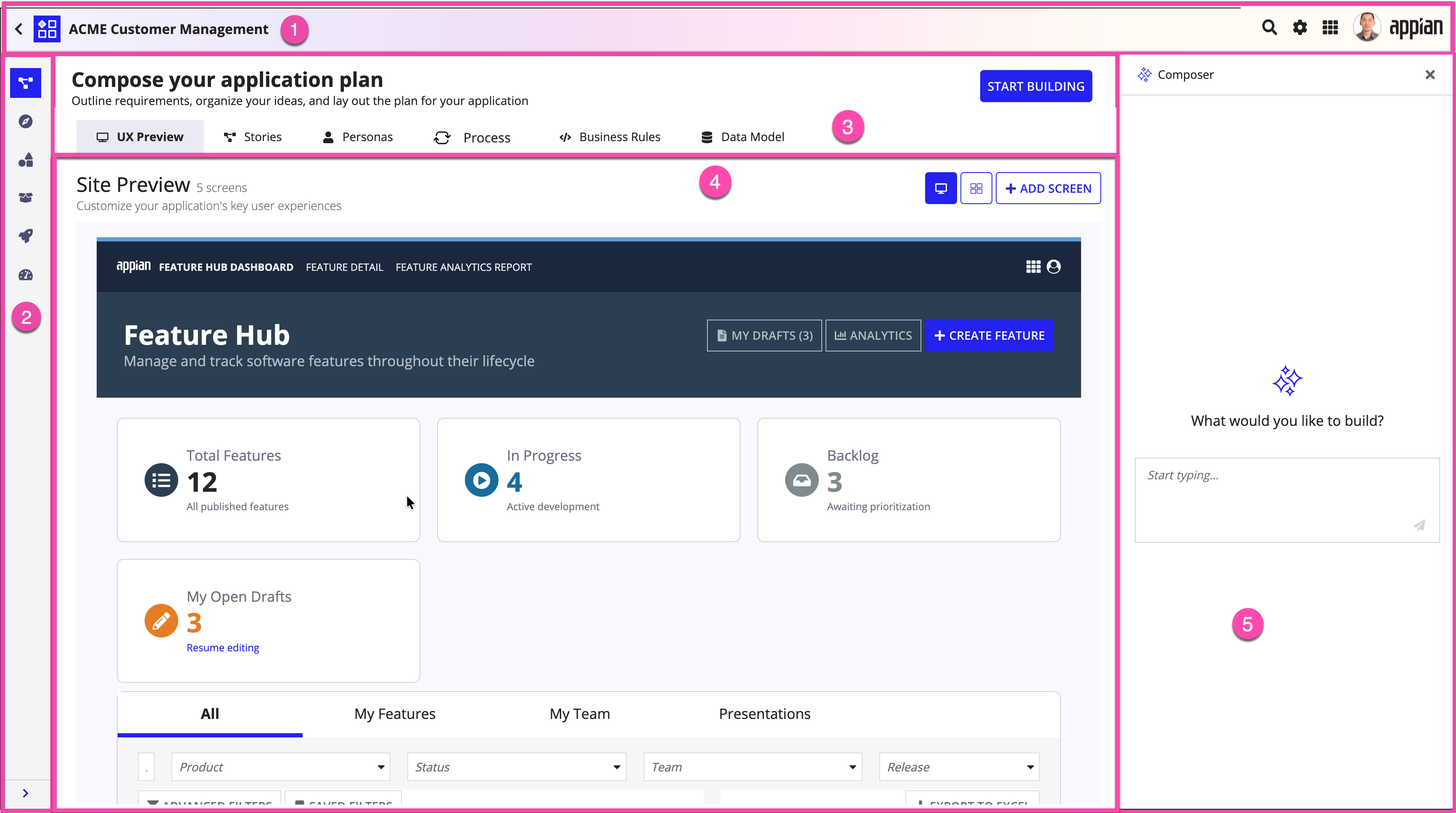 Annotated Plan view in Appian Designer