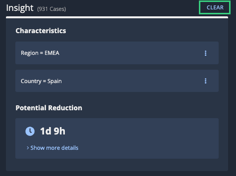 Insight pane with CLEAR highlighted in header