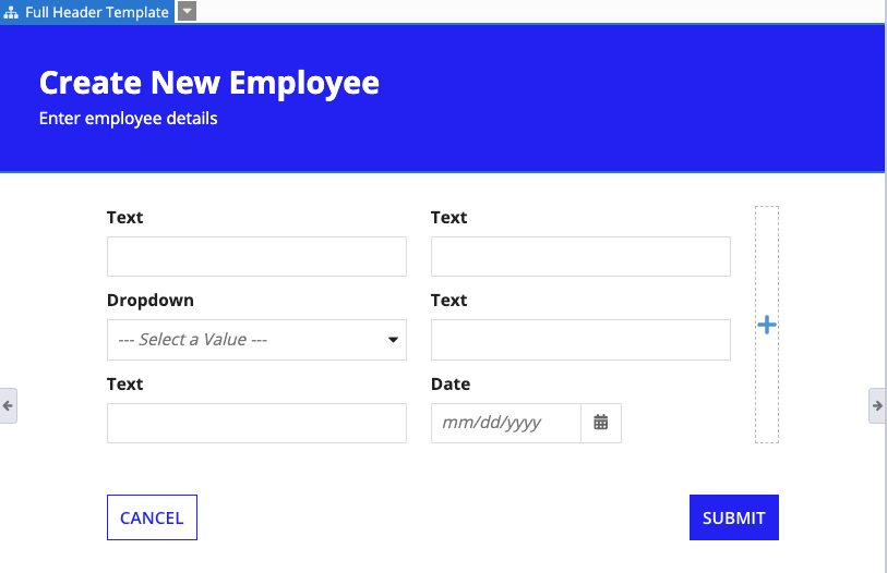 Form with components added