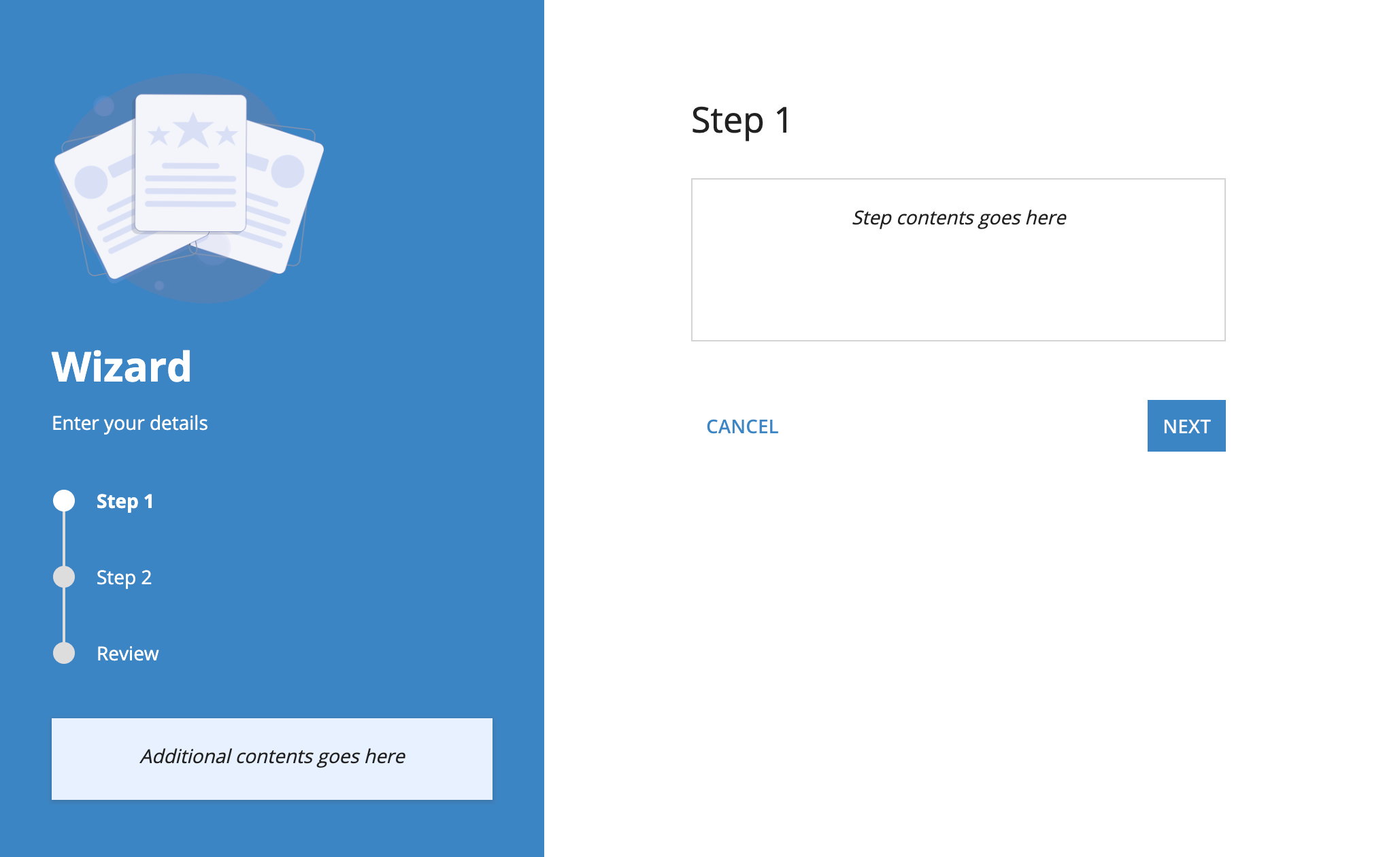 a sidebar layout on a wider screen