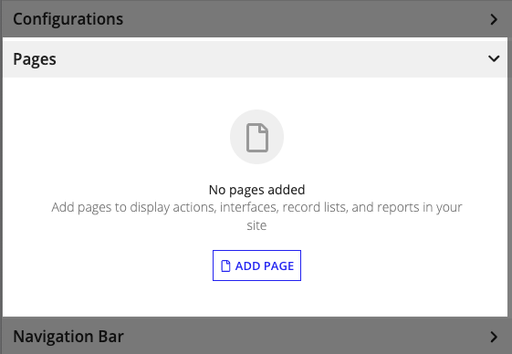Site Pages Configuration