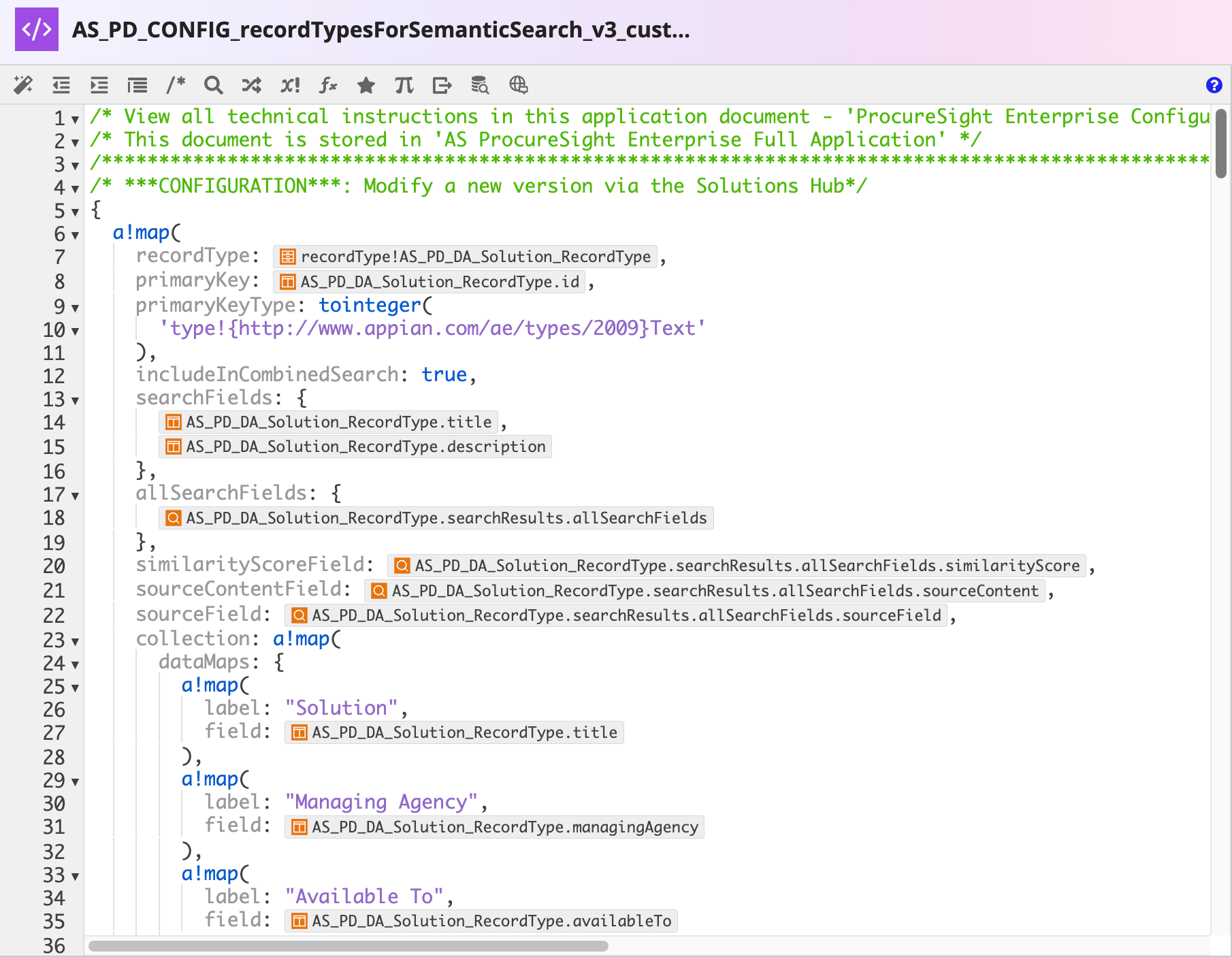 Expression rule for semantic search