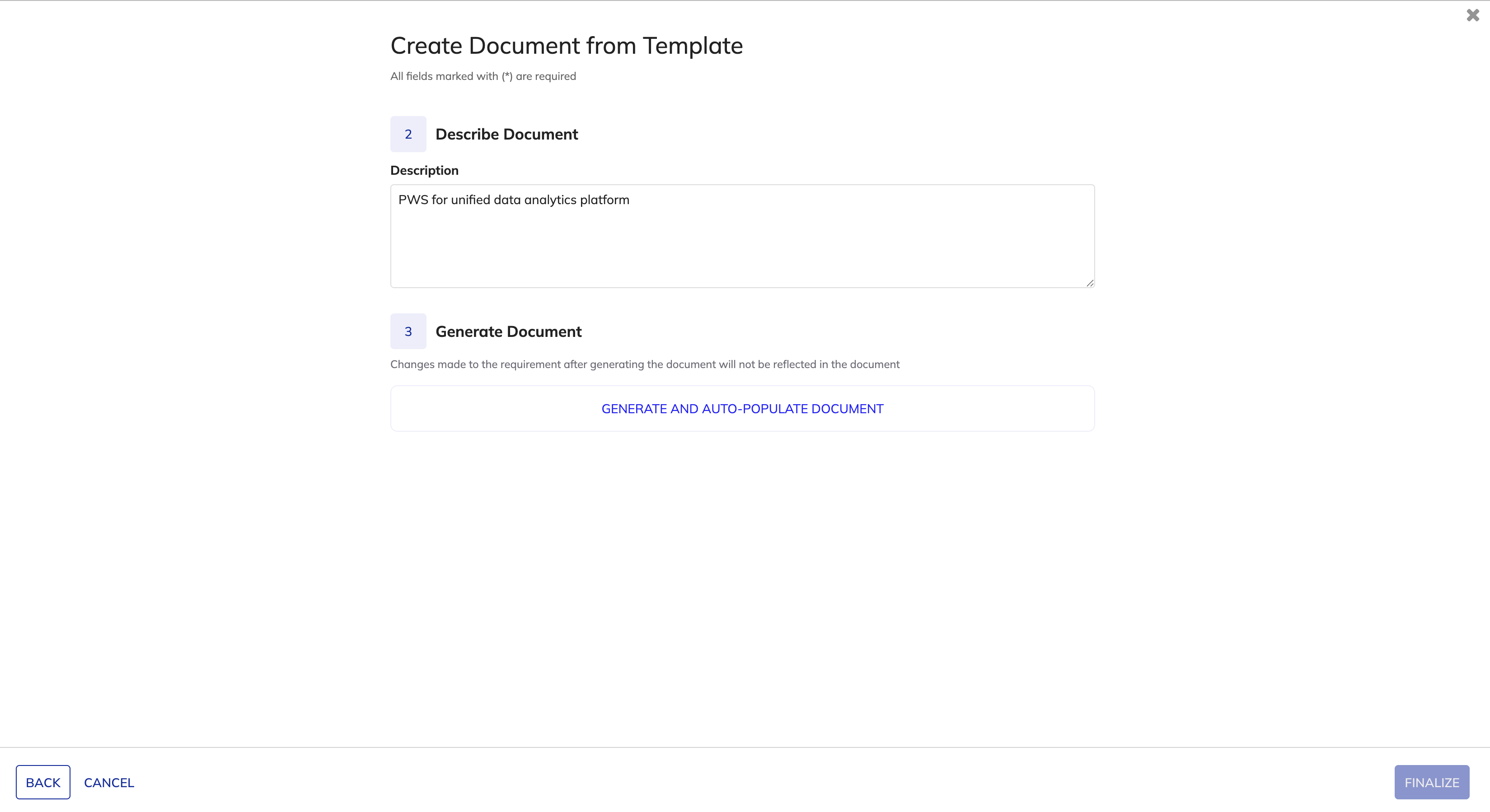 Task UI: Auto-populate and download document from template.