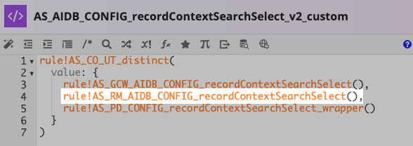 AIDB Solutions Hub toggle to call the record context rule.