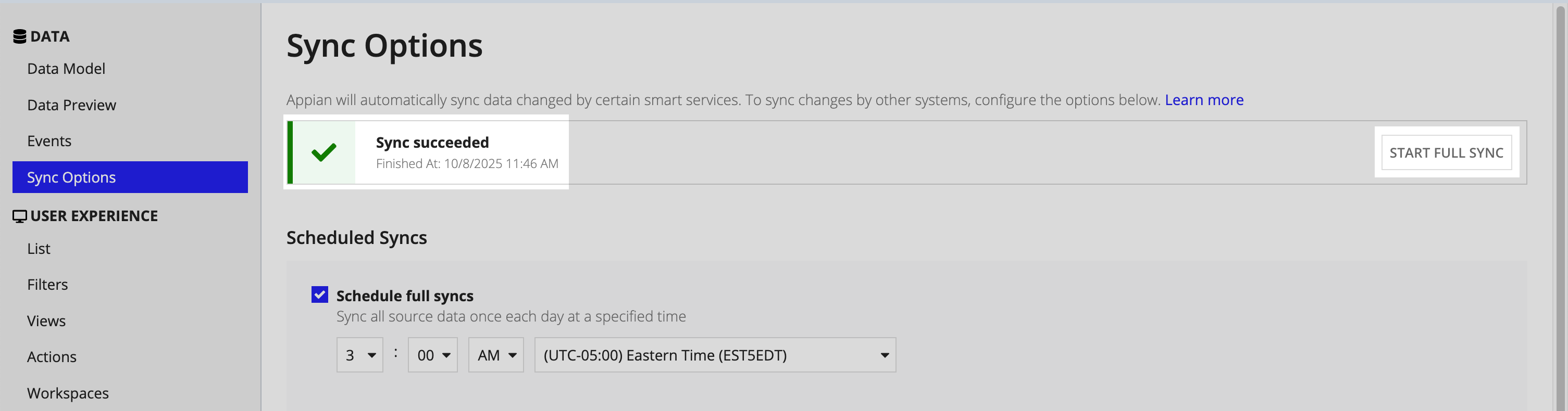 AS_RM_SharepointDrive_SYNCEDRECORD Sync Options for data sync.