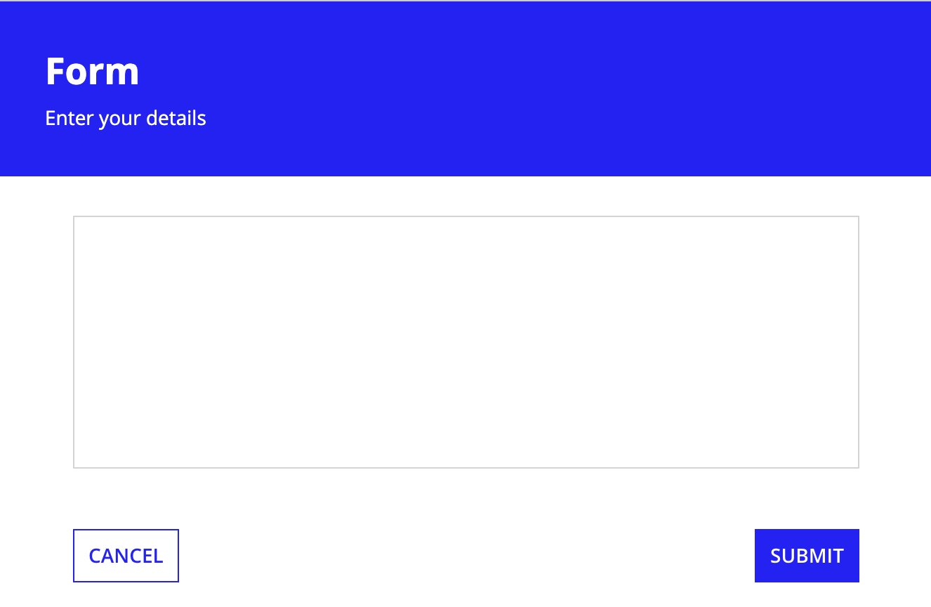 A simple cancel and submit button pair