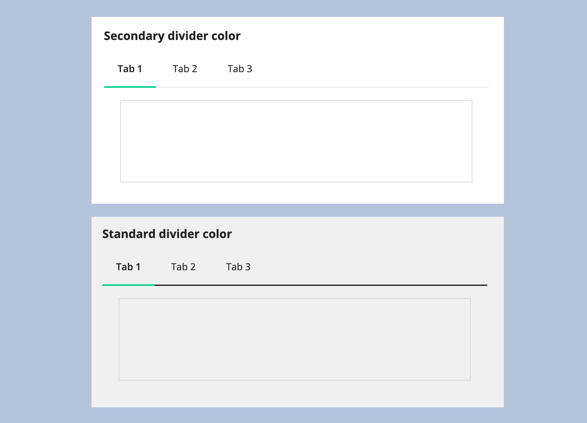 comparison of secondary and standard divider colors