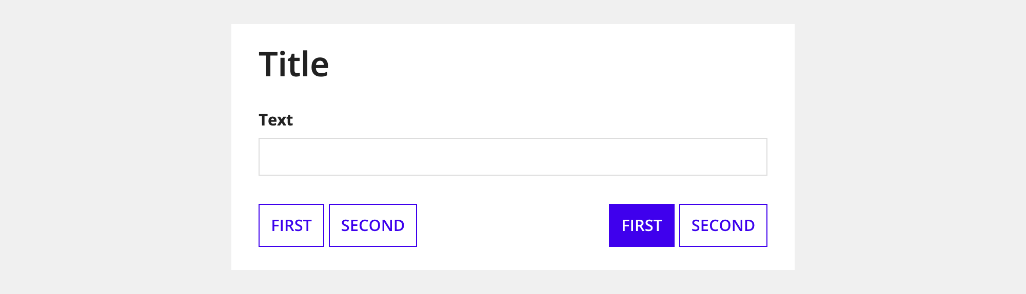 placement of multiple primary and secondary buttons
