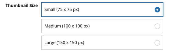 Example of radio buttons with the "Cards" style