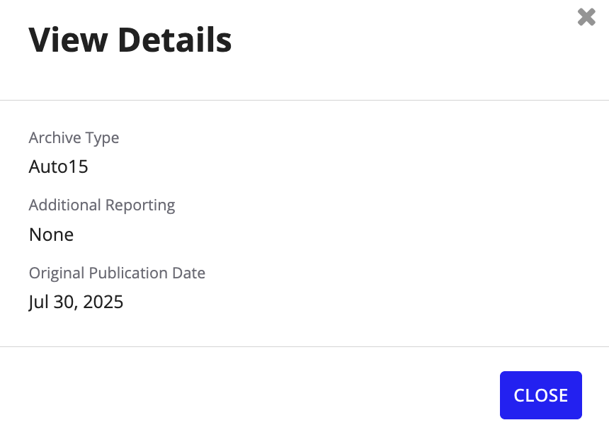 The View Details dialog displaying SAM.gov posting details including Archive Type, Additional Reporting, and Original Post Date.