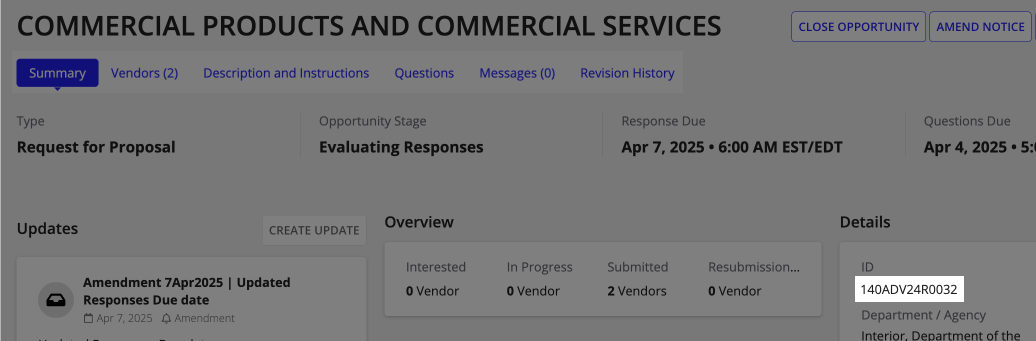 The Details section of the Opportunity Summary view with the opportunity ID highlighted for copying to GSS.