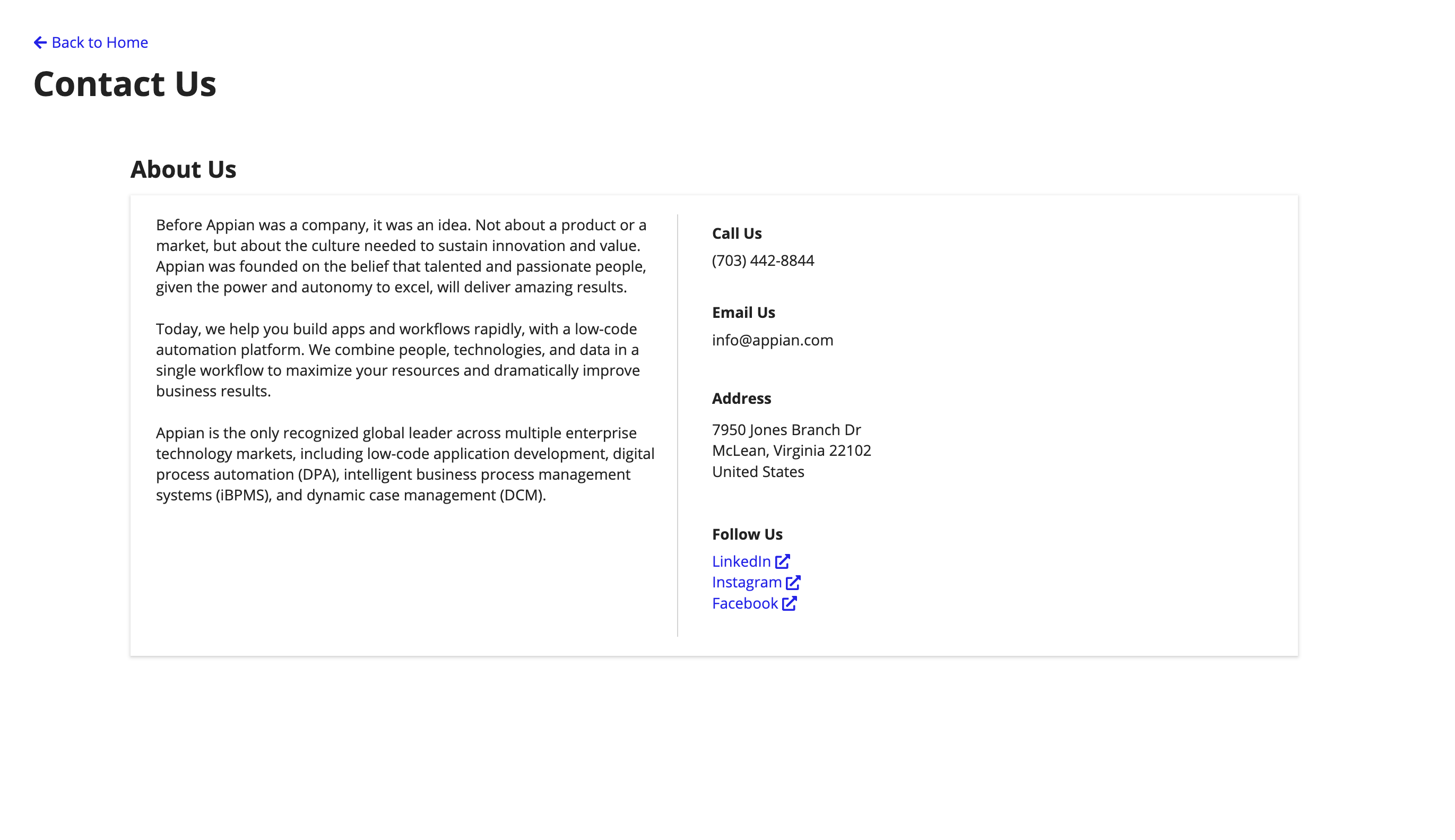 The Contact Us page on the Vendor Portal showing the contracting agency's contact information for public users.