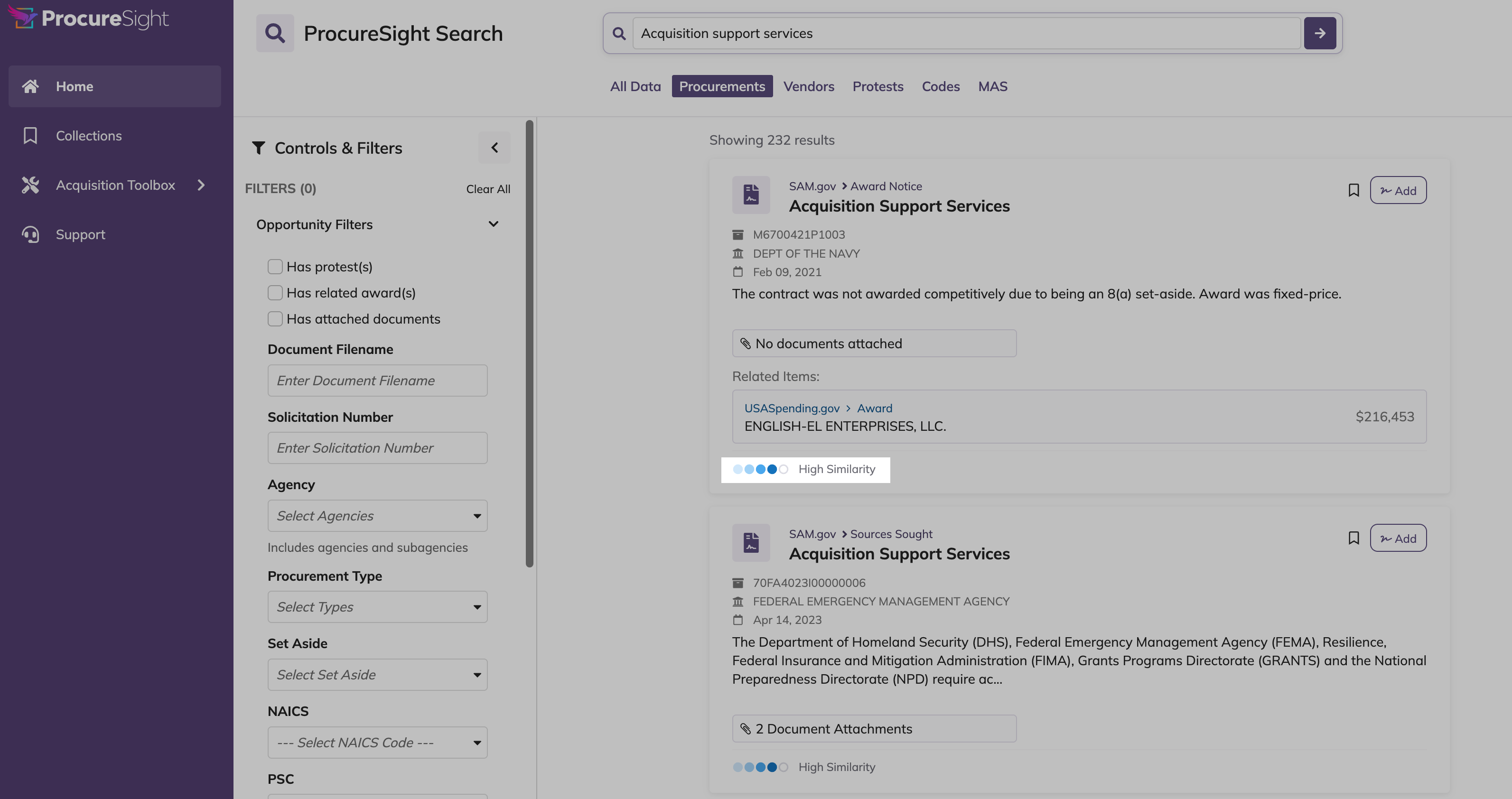 Sort search results
