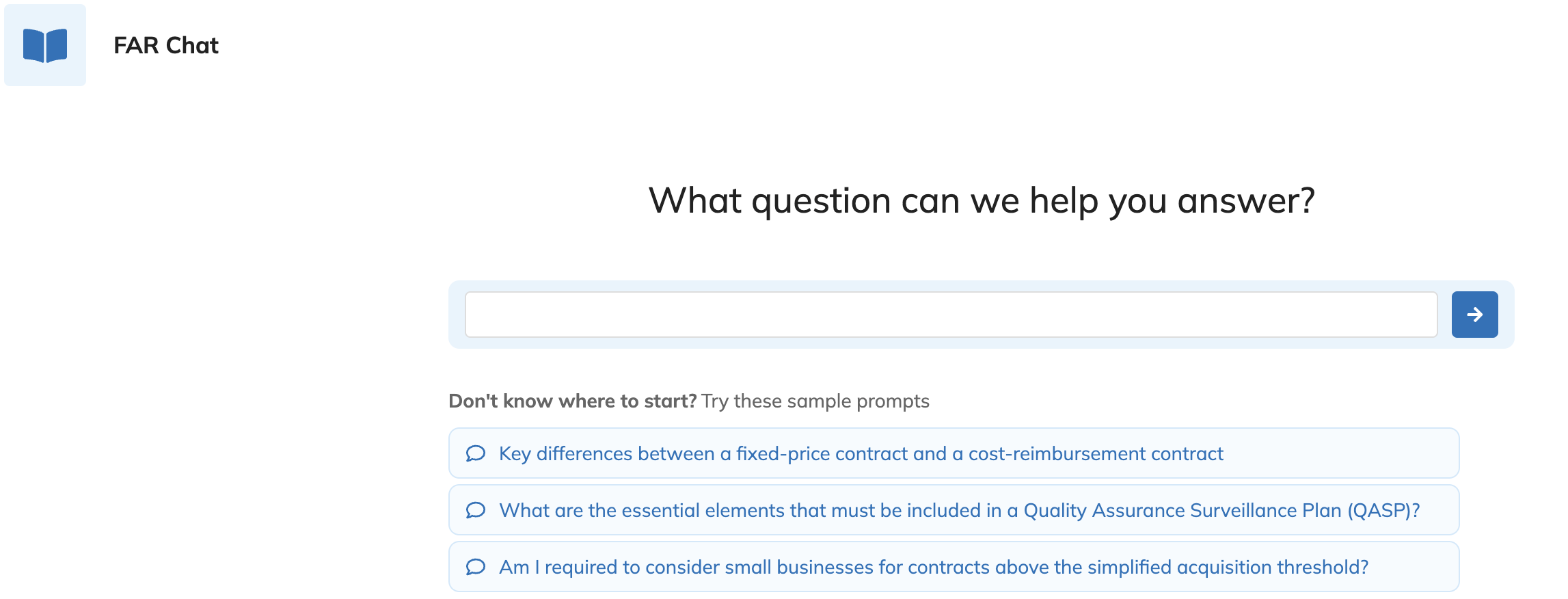 FAR chat home page