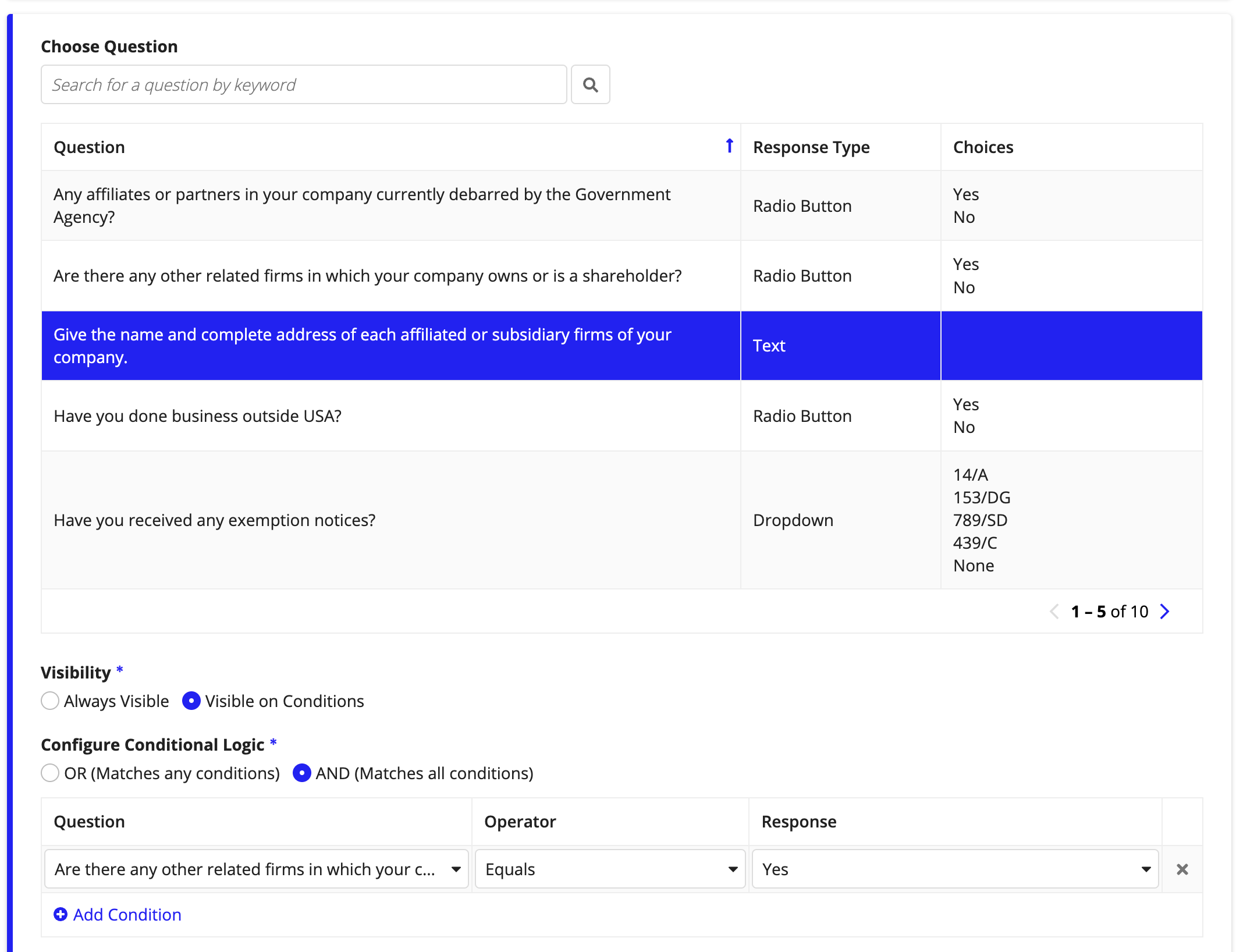 Manage Questionnaires [Vendor Management v26.3.2.8]